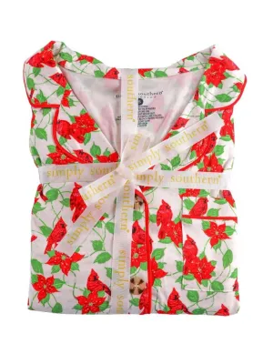 Christmas Cardinals Button-Up Pajama Set by Simply Southern