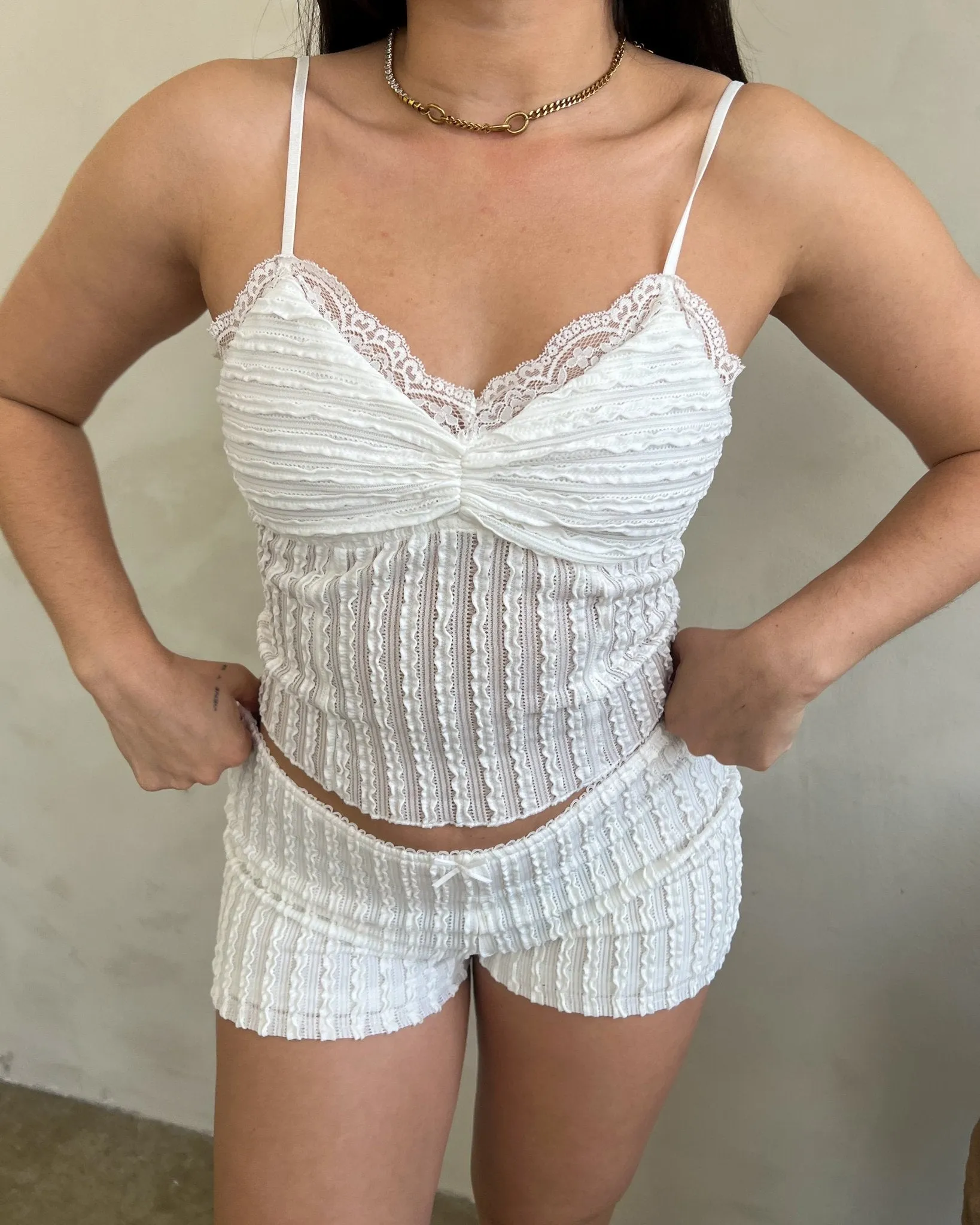 City Girl Textured Knit Cami Top