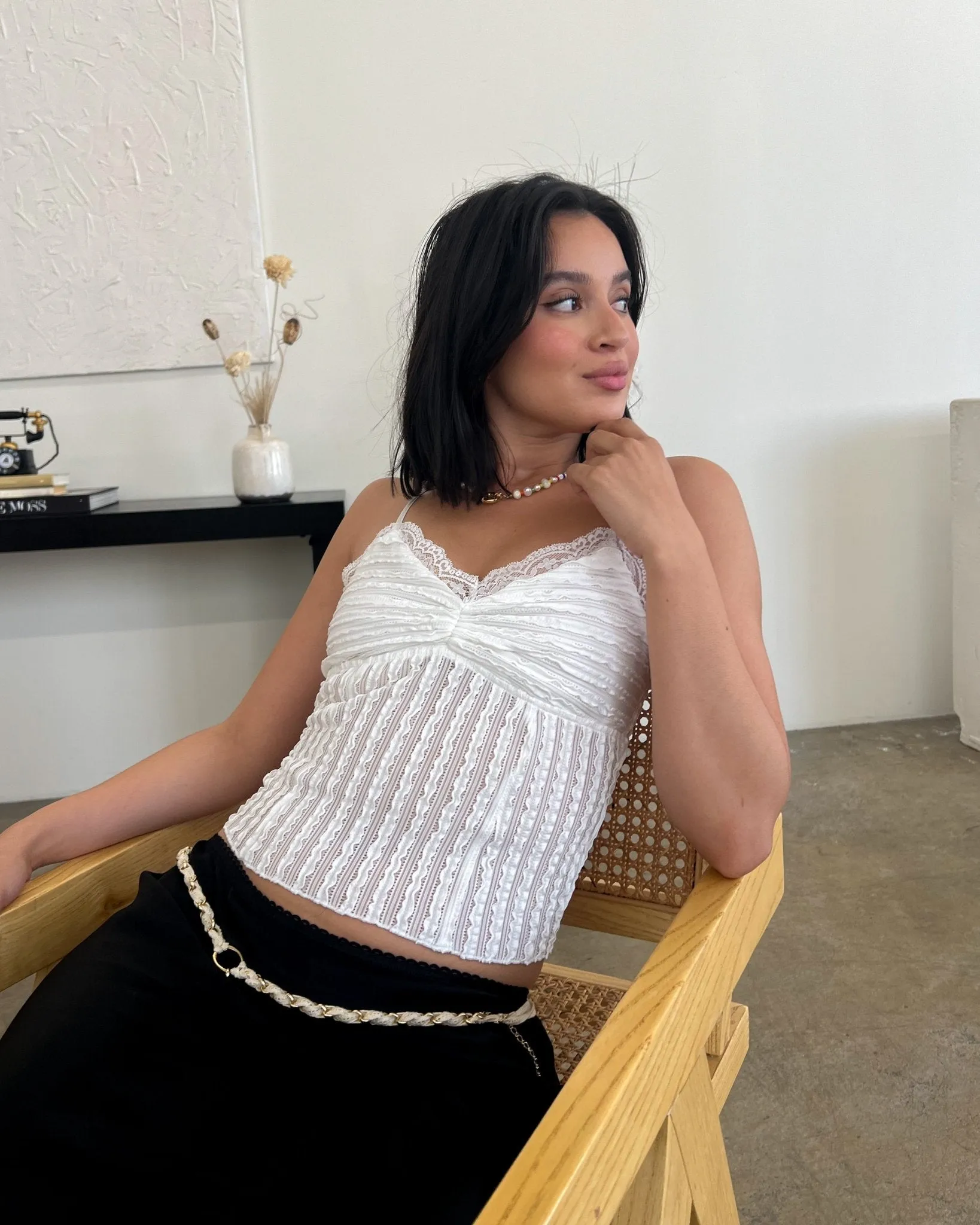 City Girl Textured Knit Cami Top