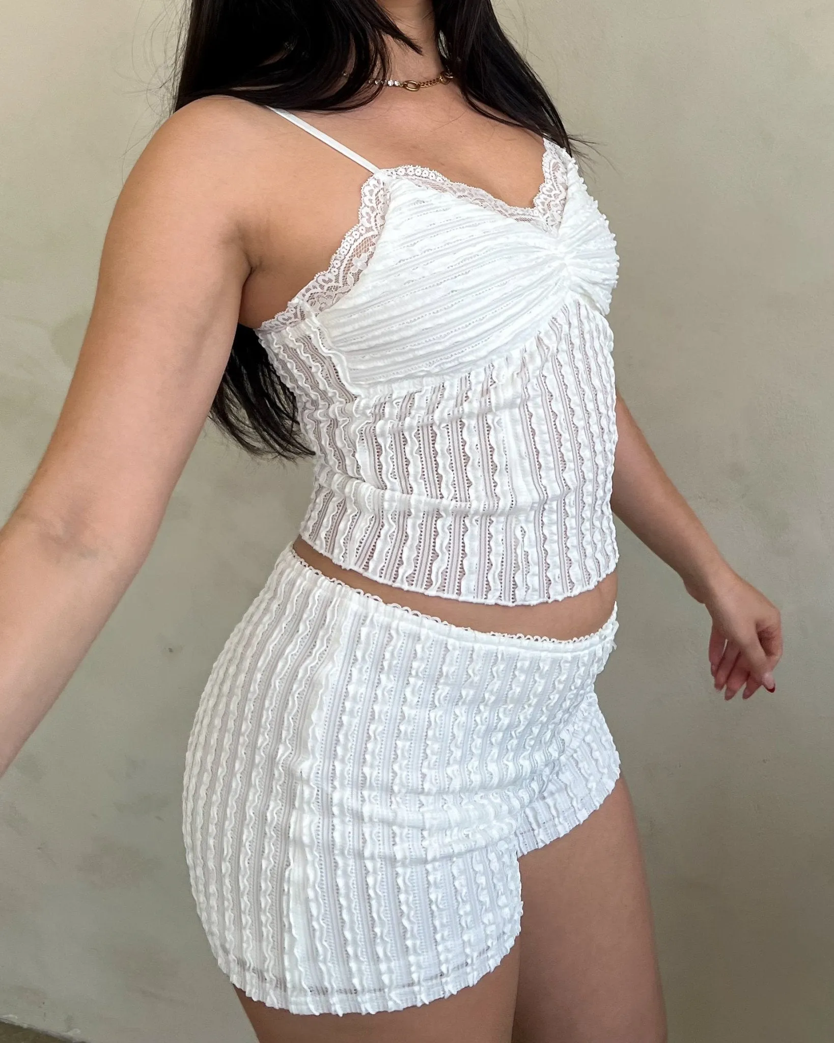 City Girl Textured Knit Cami Top