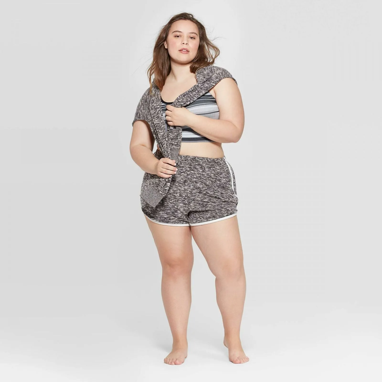 Colsie Women's Plus Size Cozy Dolphin Lounge Shorts