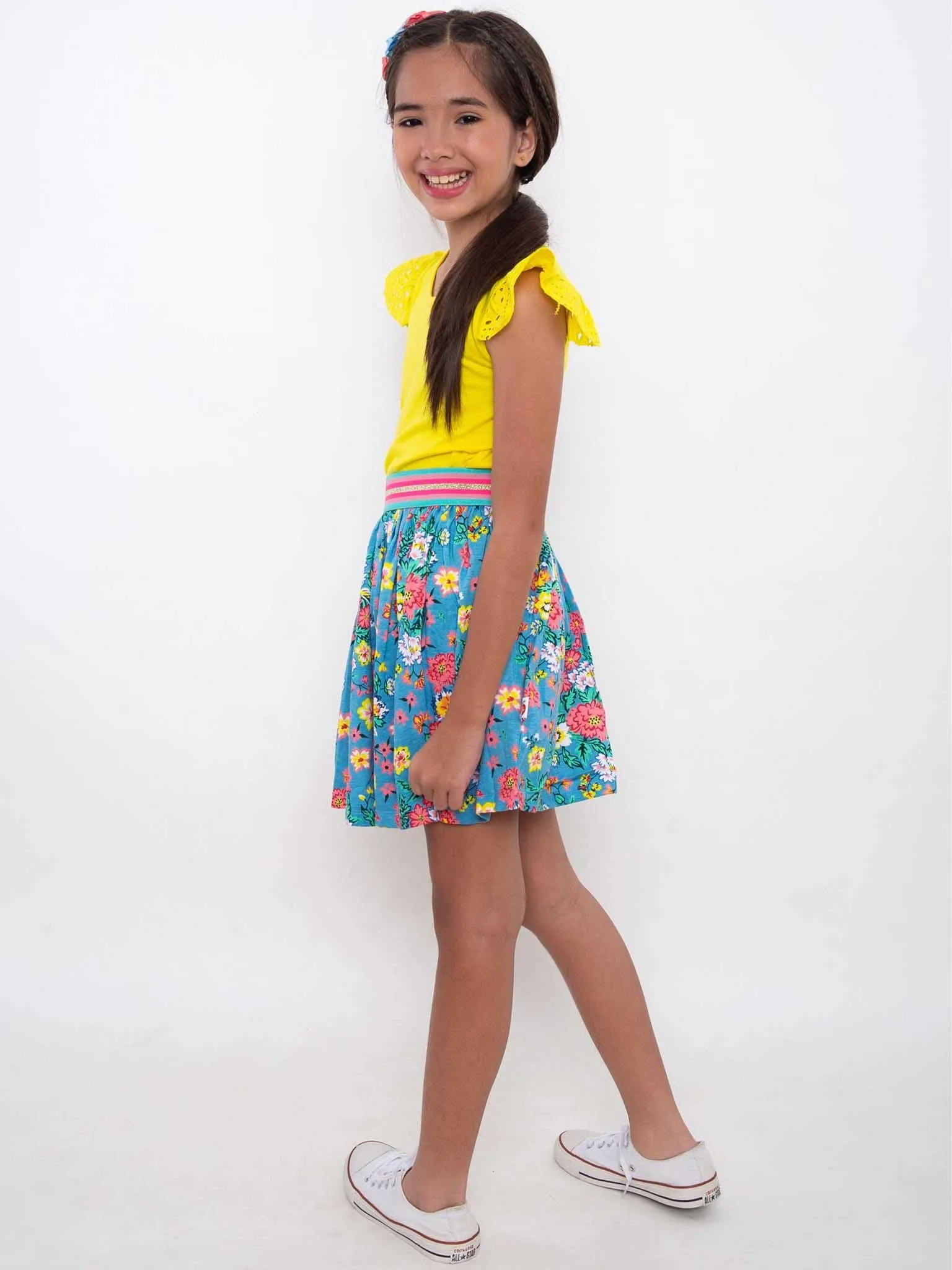 Cornflower Meadow Jersey Skirt