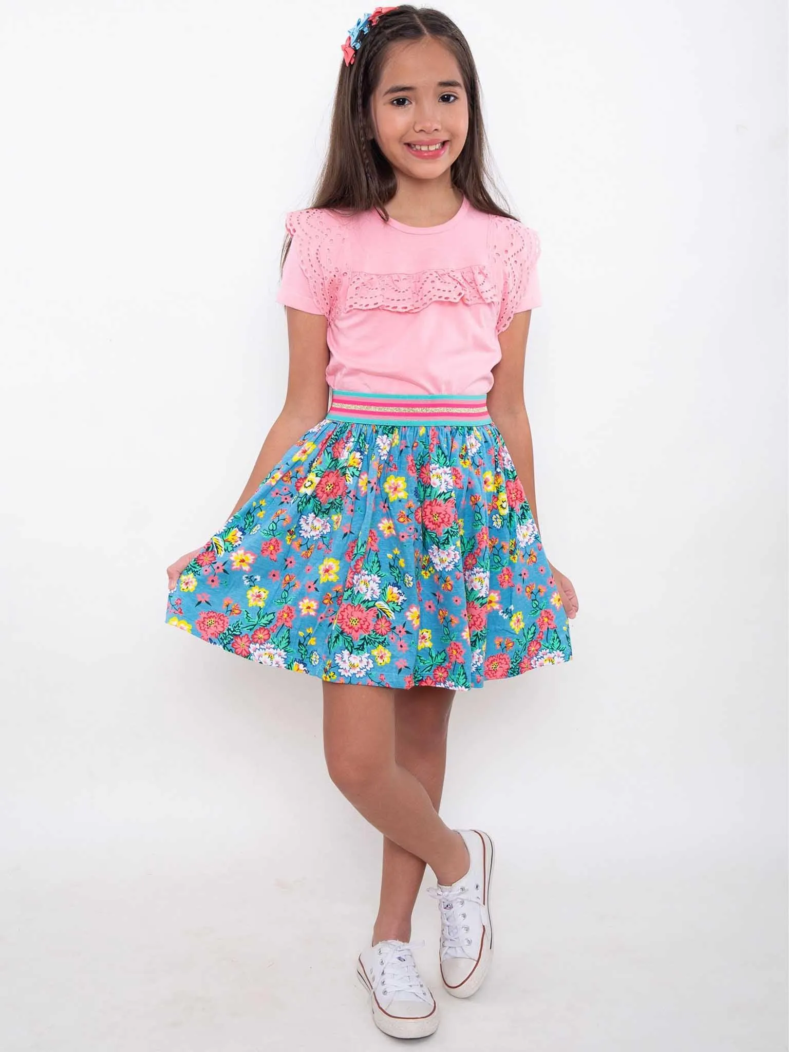 Cornflower Meadow Jersey Skirt