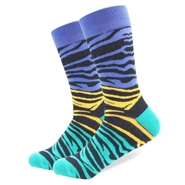 Cotton Colored Multi Pattern Skateboard Sock