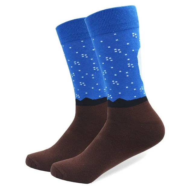Cotton Colored Multi Pattern Skateboard Sock