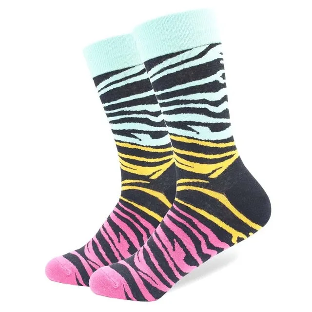 Cotton Colored Multi Pattern Skateboard Sock