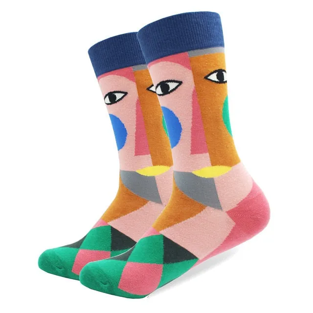 Cotton Colored Multi Pattern Skateboard Sock