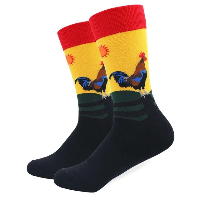 Cotton Colored Multi Pattern Skateboard Sock