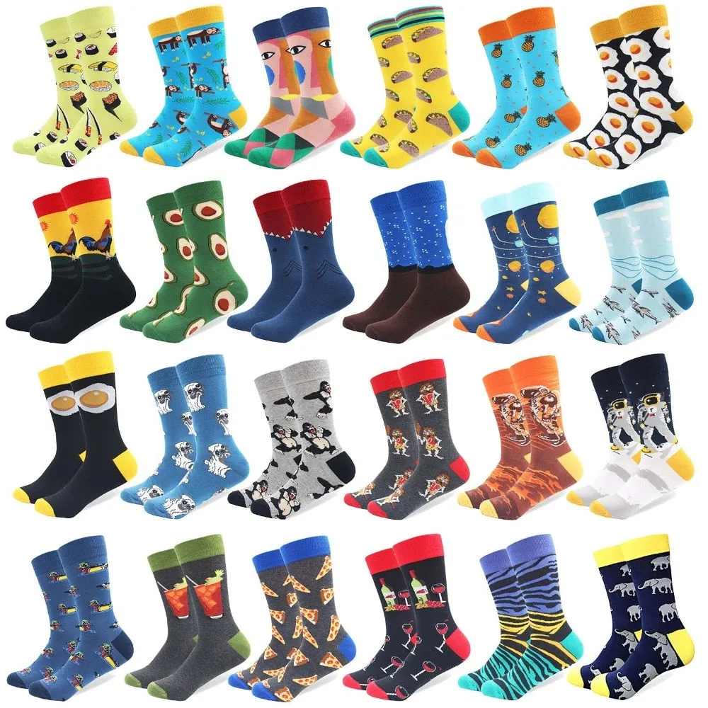 Cotton Colored Multi Pattern Skateboard Sock