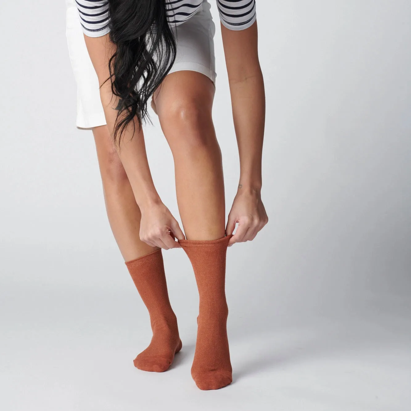 Cotton Unisex Crew Socks - Spice