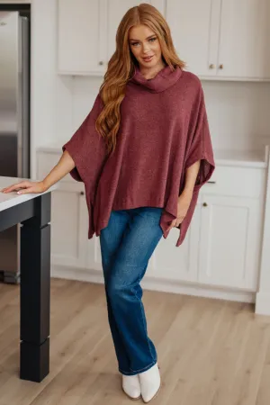 Cowl Neck Turtleneck Poncho