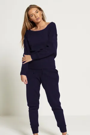 Cozy Dark Navy Lounge Knitted Set