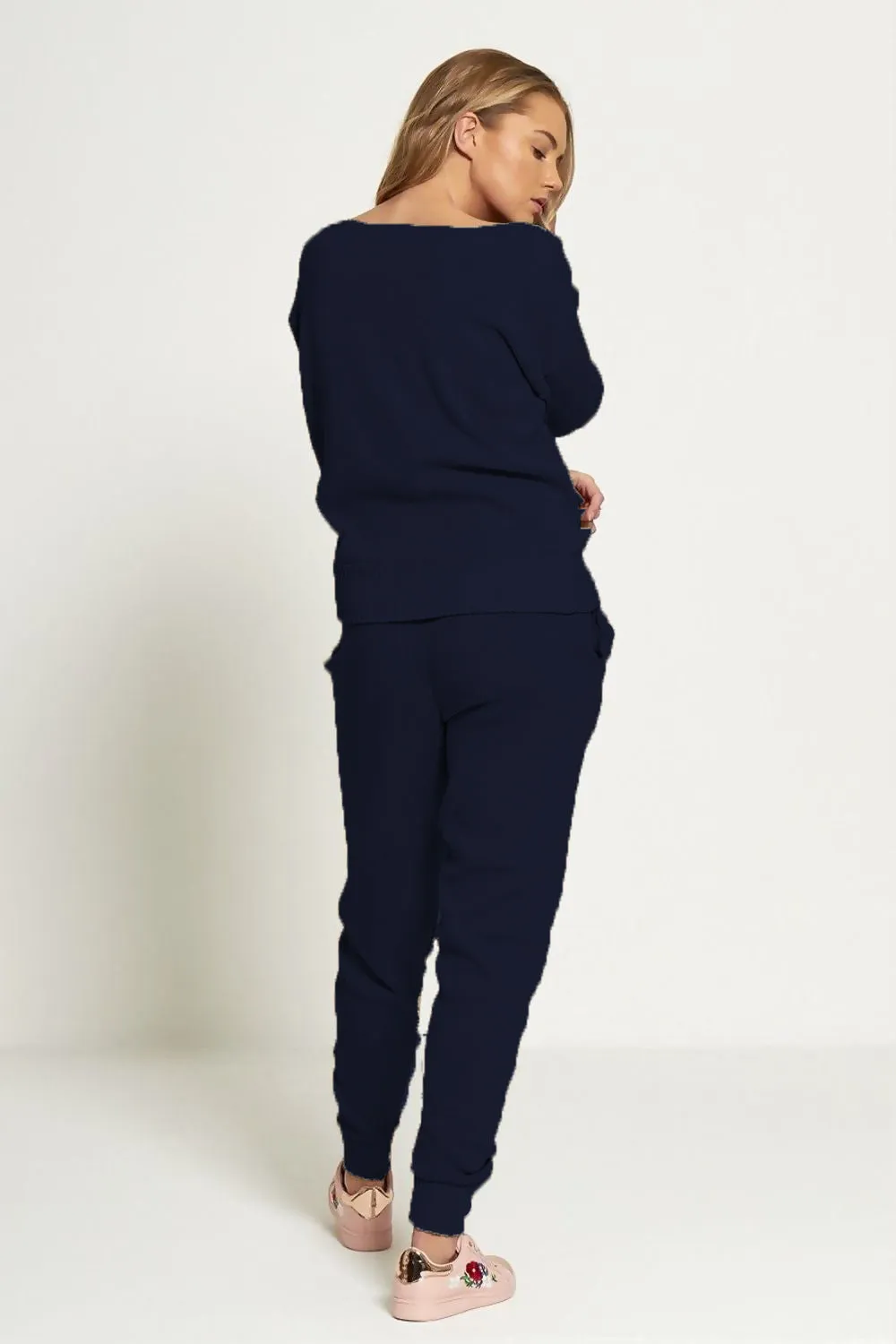Cozy Dark Navy Lounge Knitted Set