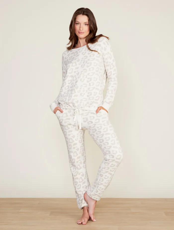 CozyChic Ultra Lite Slouchy Barefoot in the Wild Track Pant - Cream/Stone
