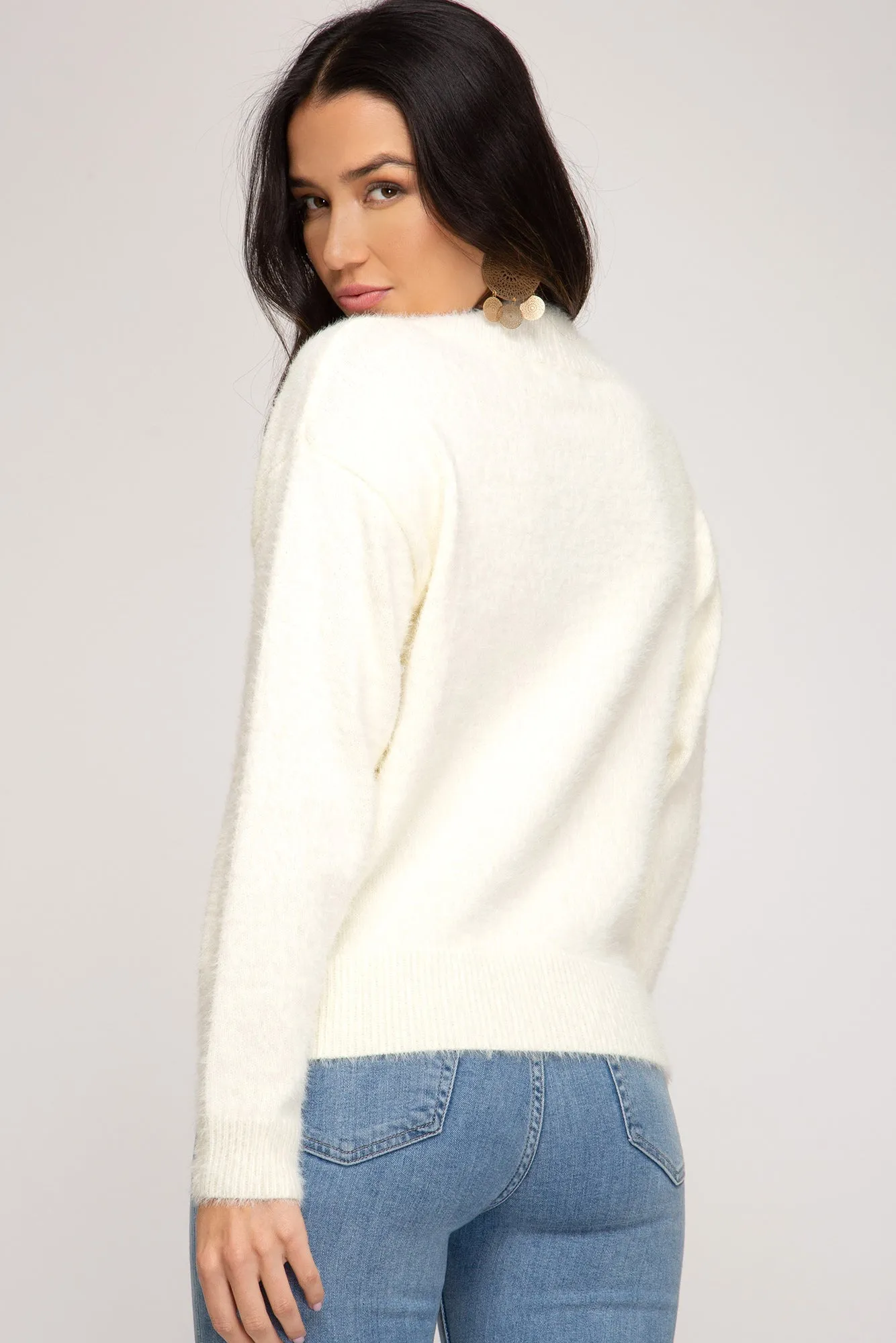 Cream Knit Top
