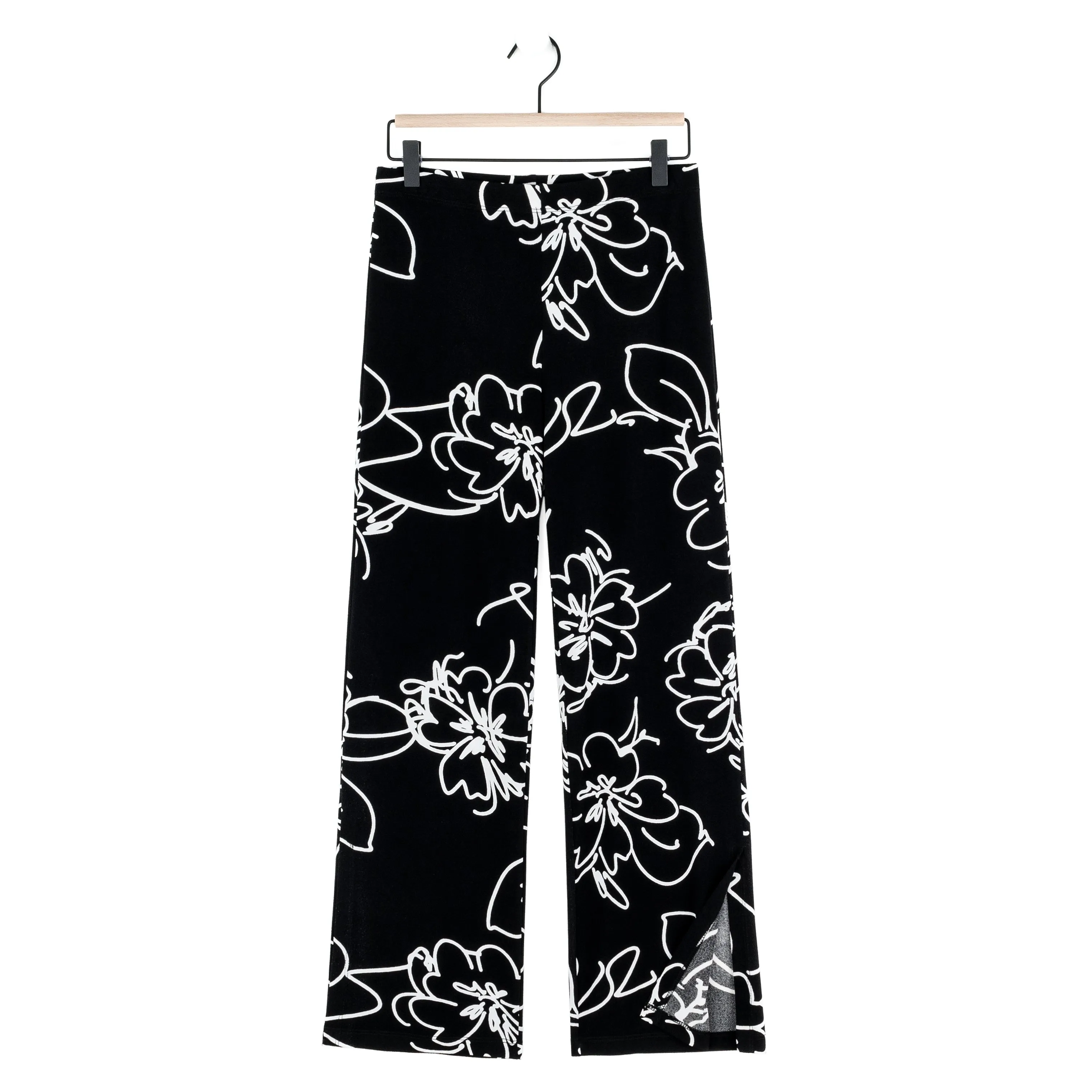 Crepe Knit - Side Slit Ankle Pant - Blossom Sketch