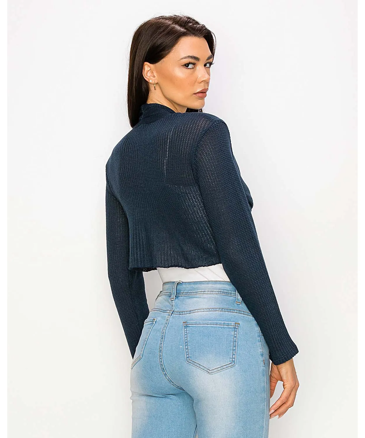 Cropped Tie Front Jacket