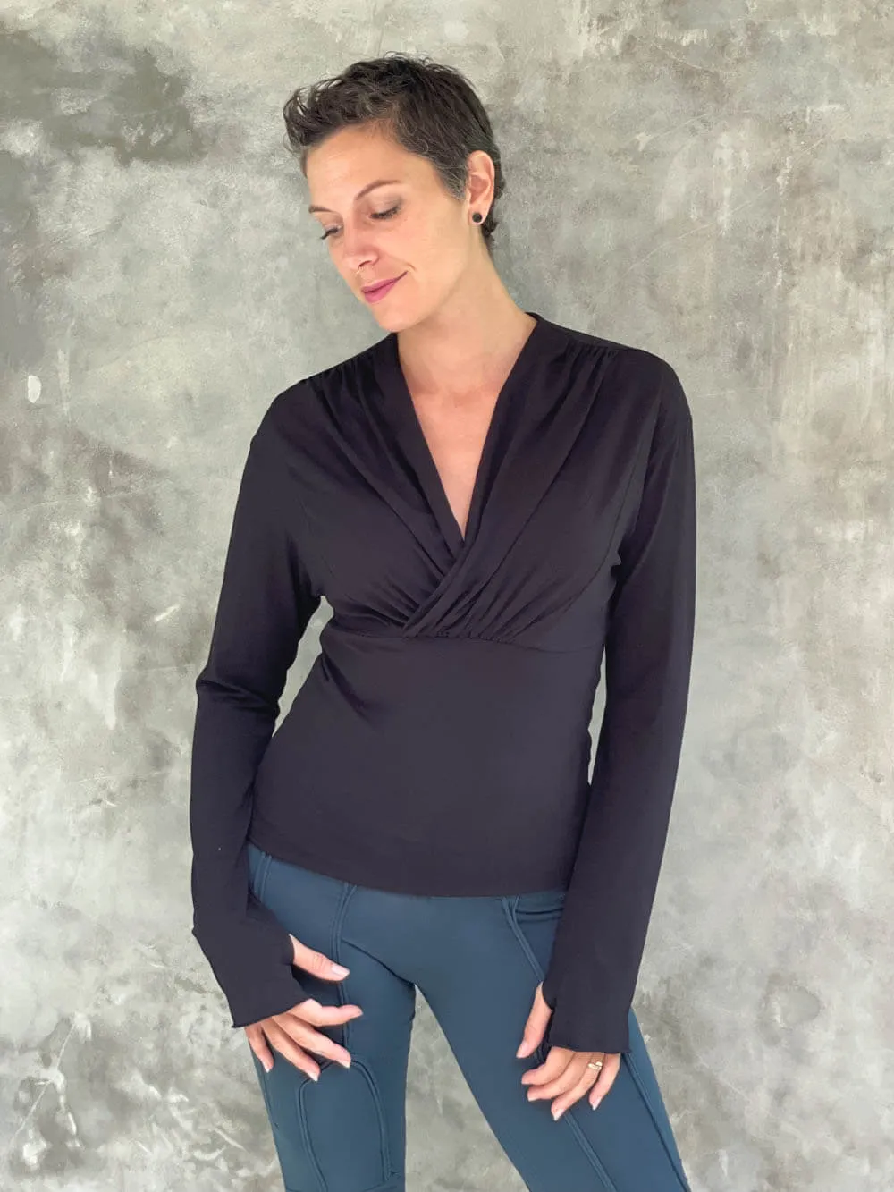 CU Long Sleeve Cross Over Top