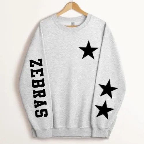 Customized Sleeve Star Sweatshirt - Black