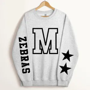 Customized Sleeve Star Sweatshirt - Black