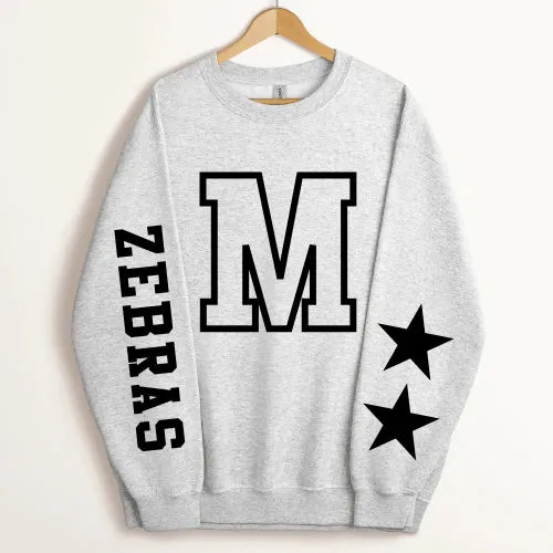Customized Sleeve Star Sweatshirt - Black