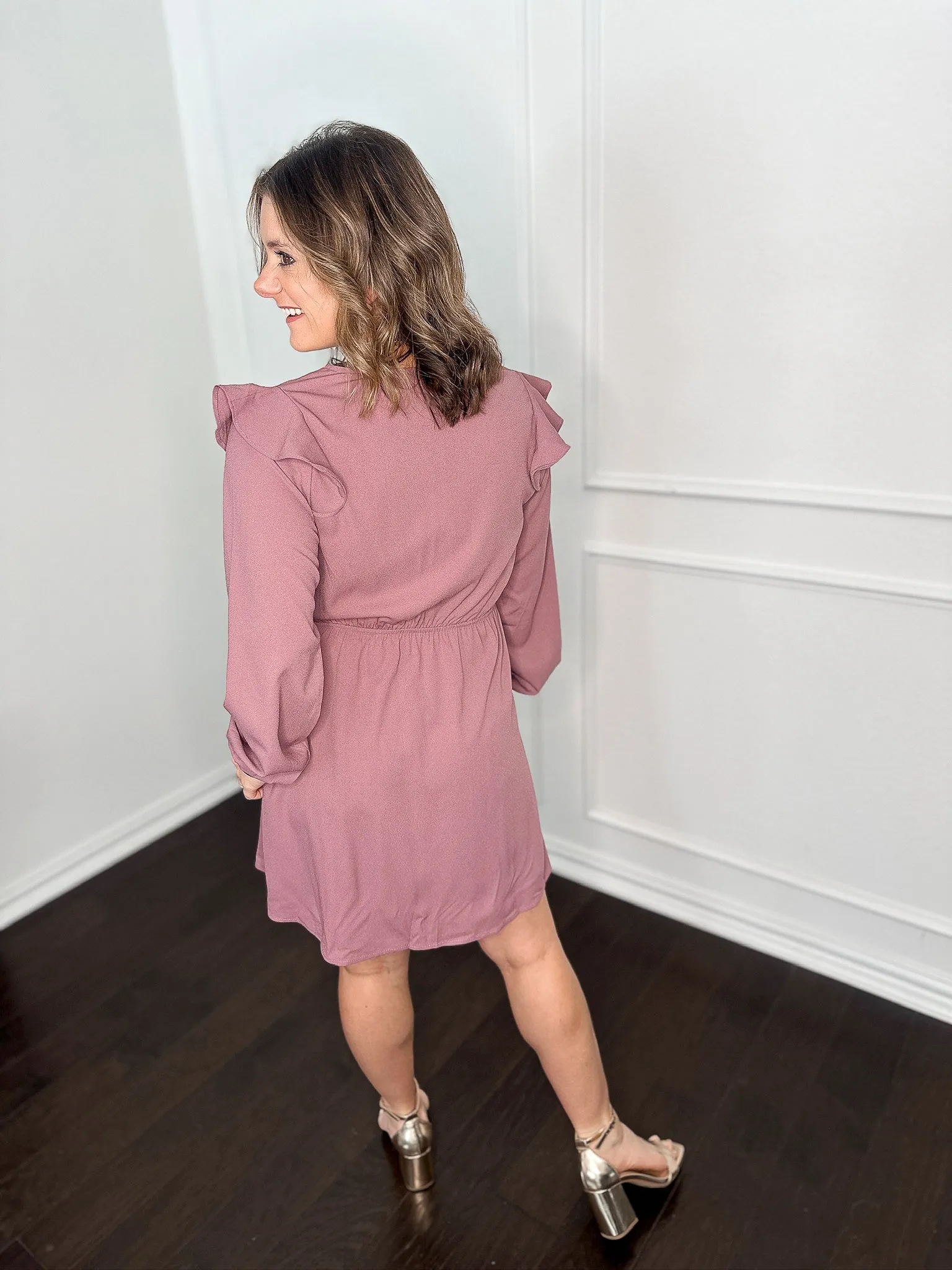 Dance with Me Wrap Ruffle Dress