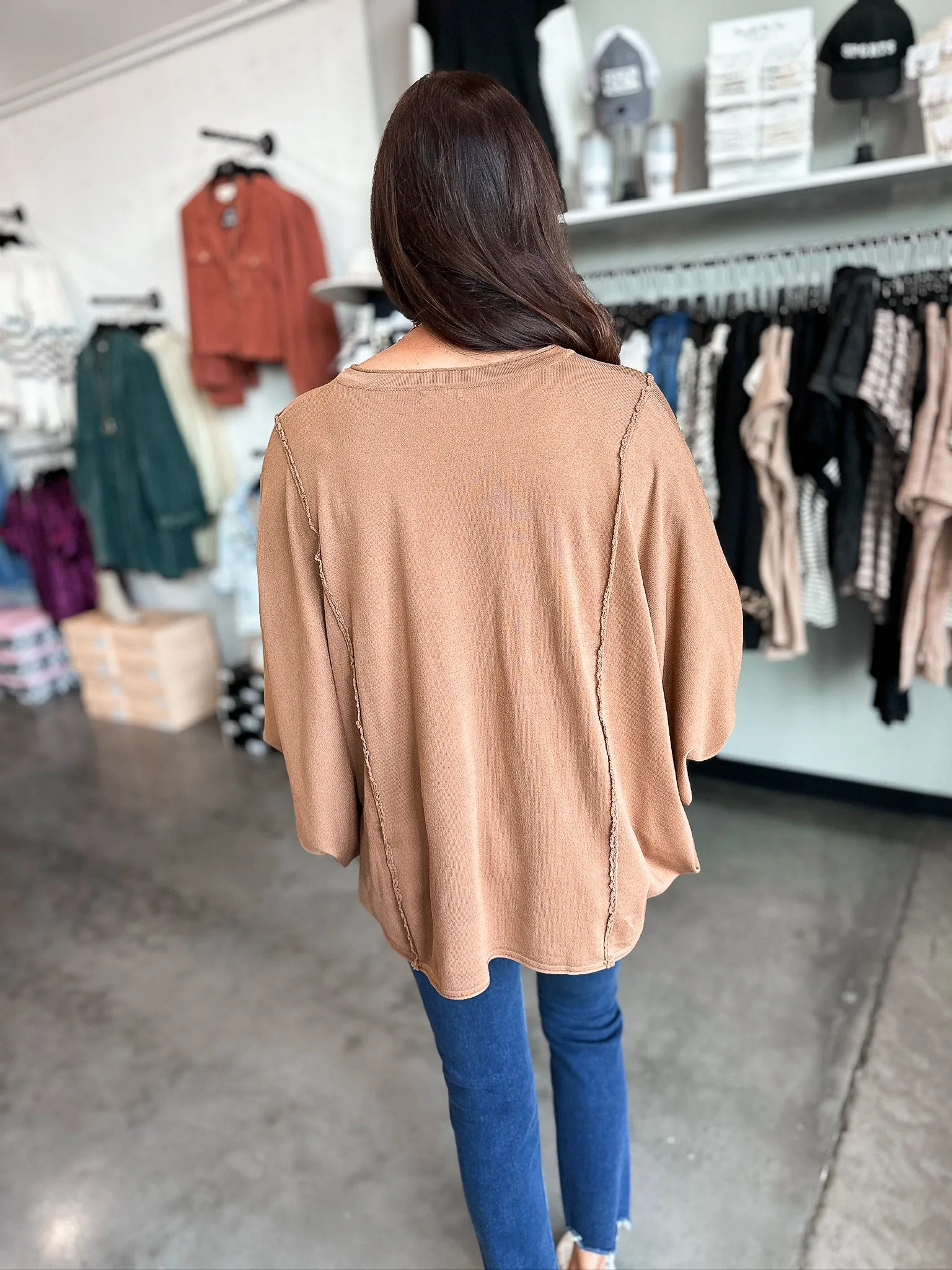 Darcy Dolman Exposed Hem Sweater