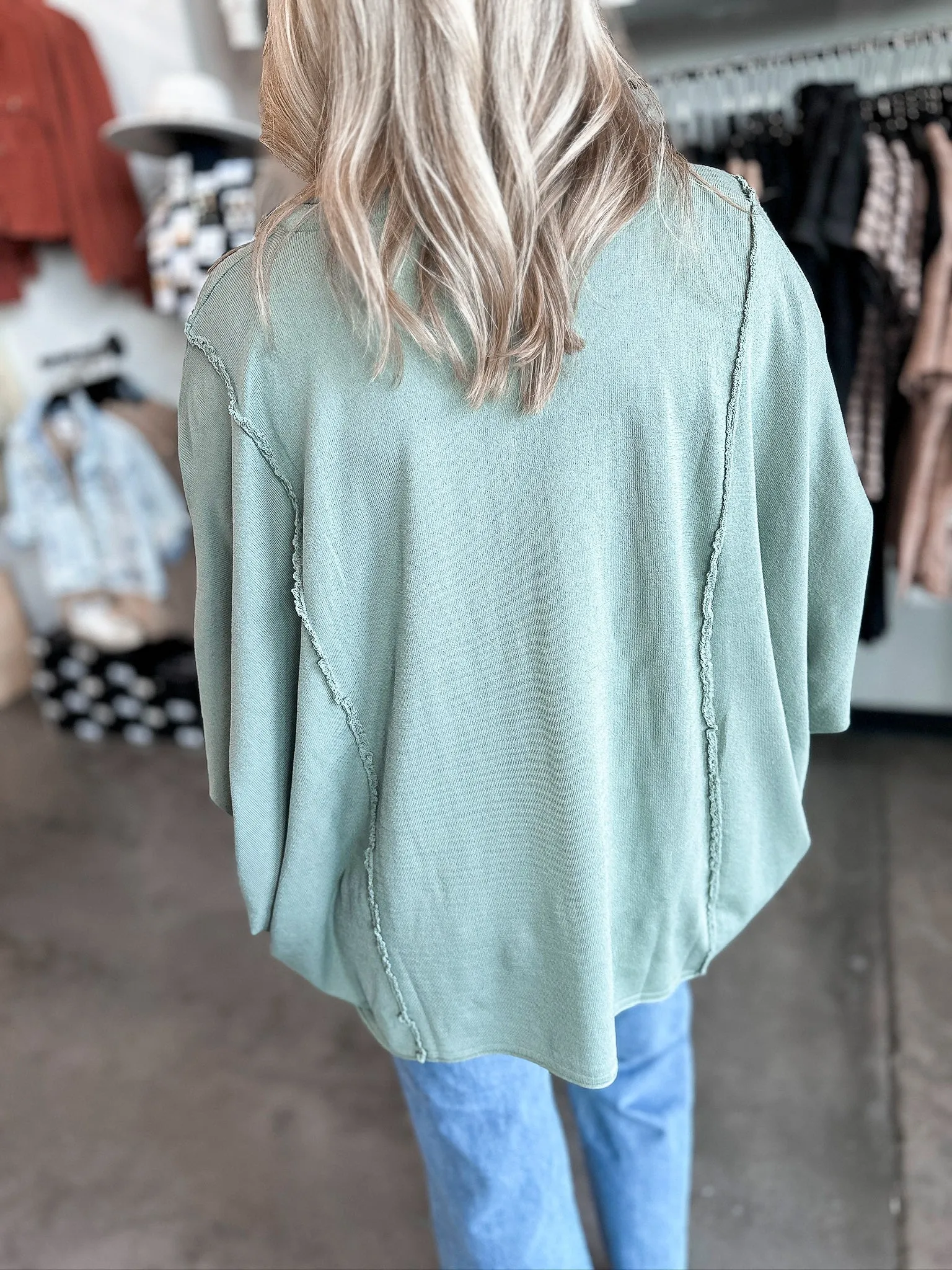 Darcy Dolman Exposed Hem Sweater
