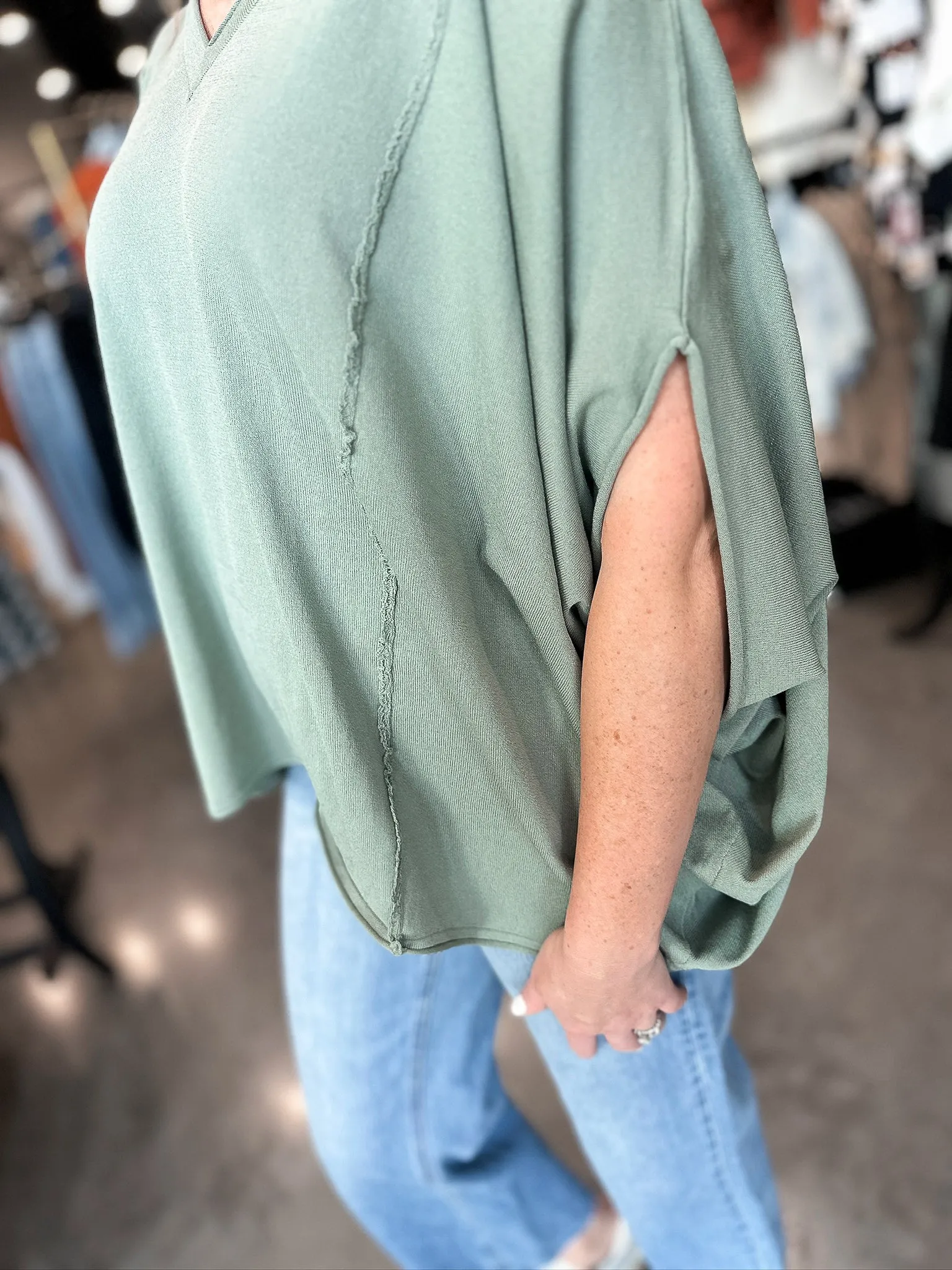 Darcy Dolman Exposed Hem Sweater
