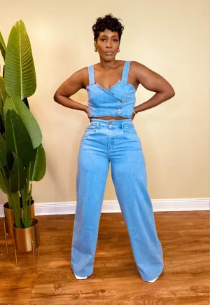 DENIM PANTS SET