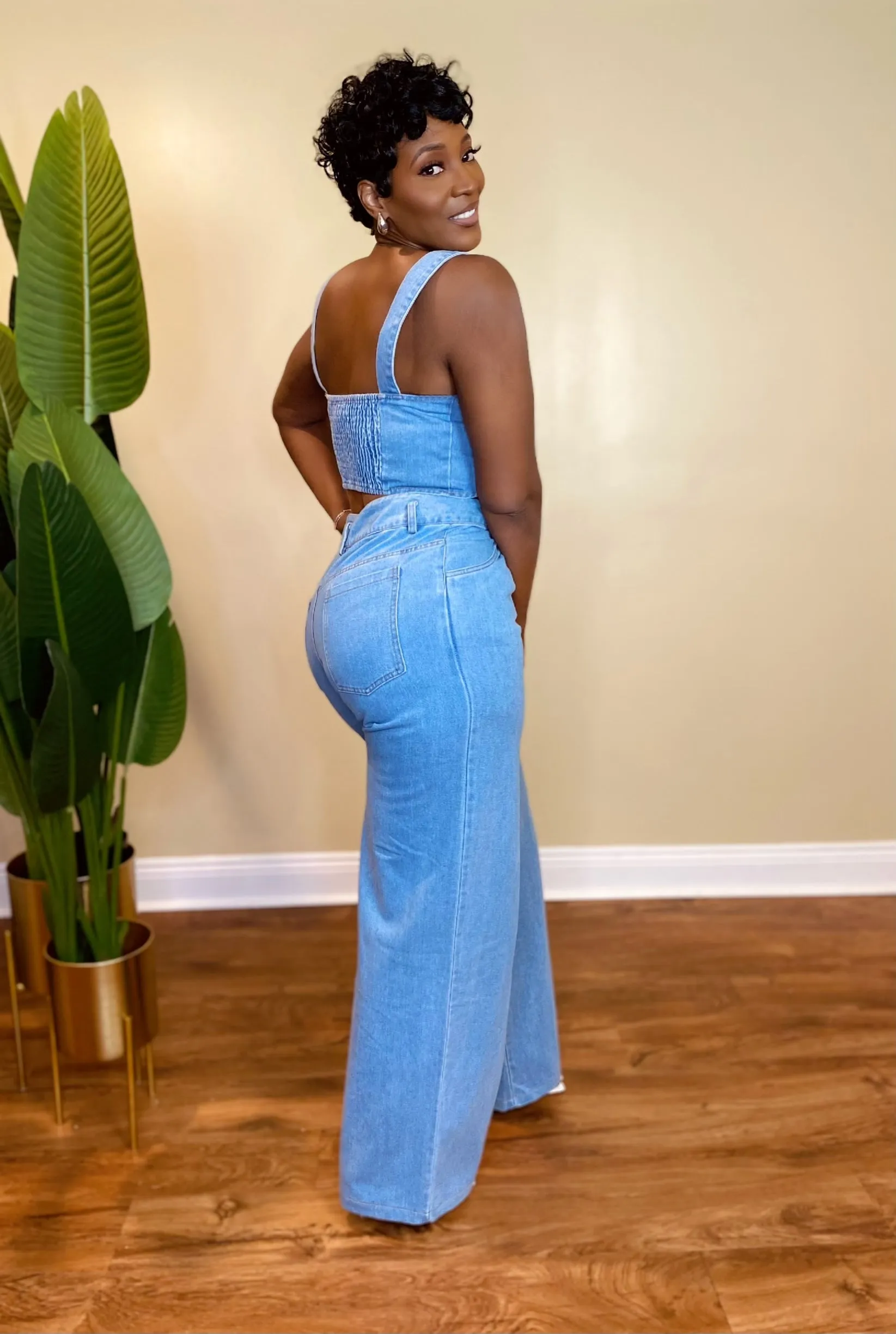 DENIM PANTS SET