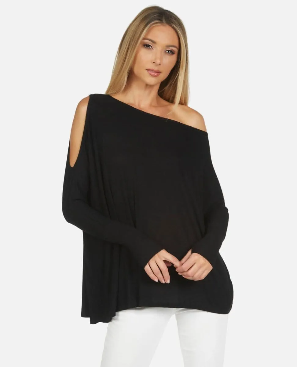 Deuce Cold Shoulder Top Black