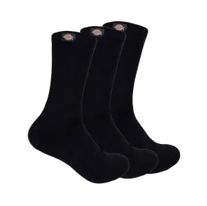 DICKIES CLASSIC LABEL 3 PACK CREW SOCKS - BLACK