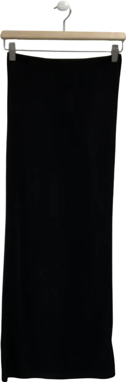 edikted Black Dirt Knit Ribbed Tube Skirt UK S