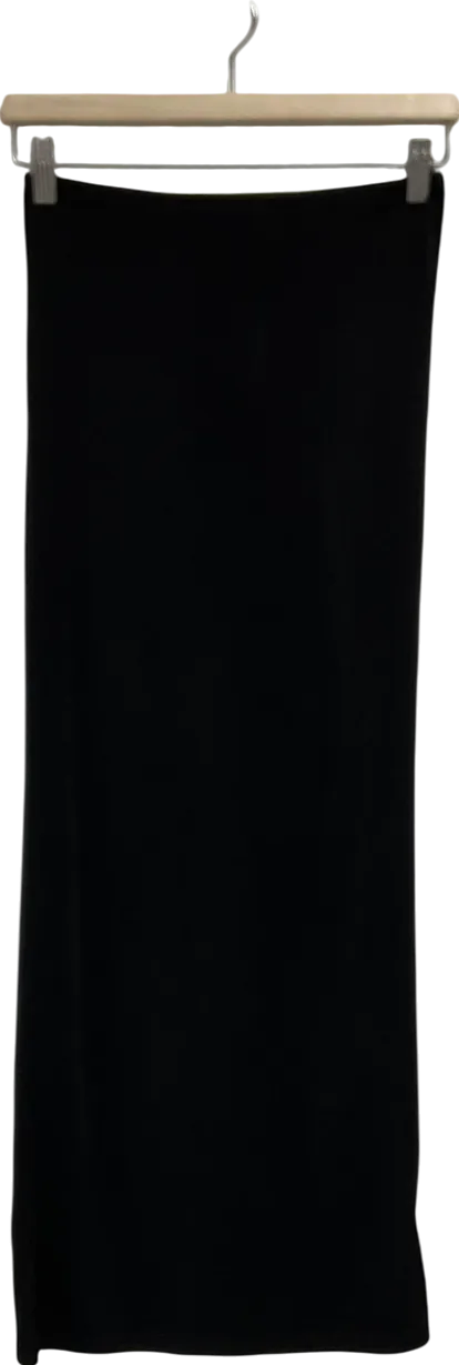 edikted Black Dirt Knit Ribbed Tube Skirt UK S