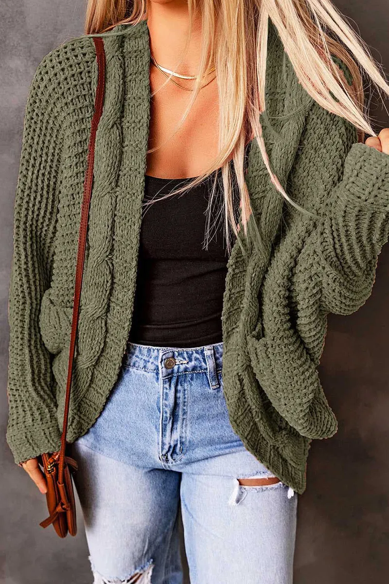 Elegant Solid Pocket Solid Color Cardigan Collar Tops