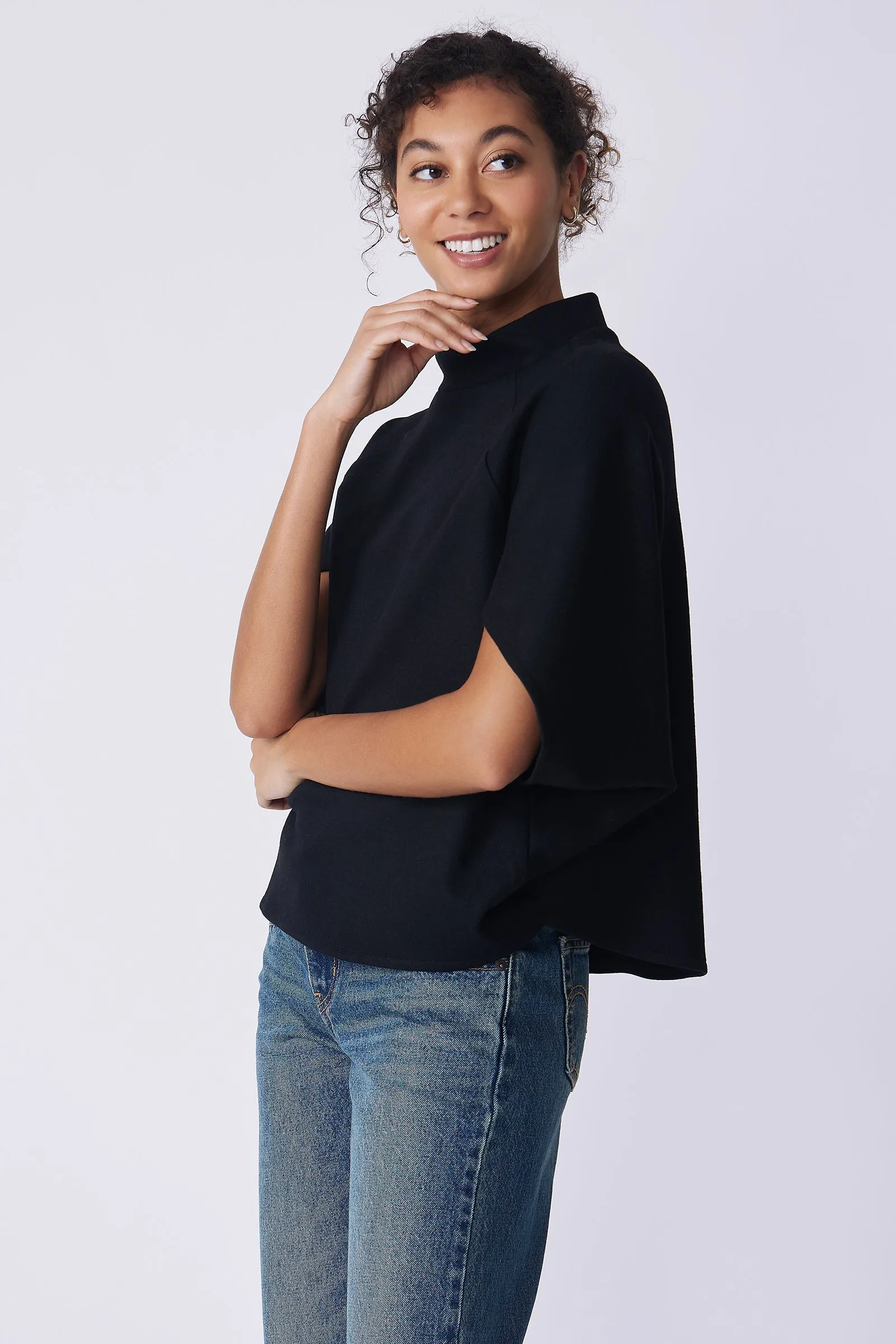 Elsa Cape Top - Black