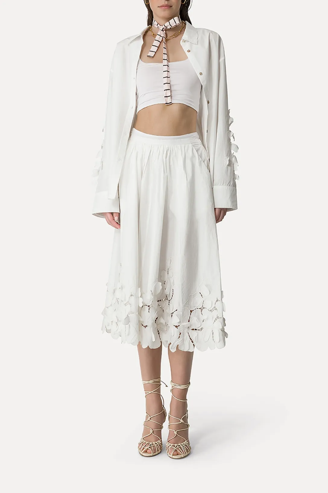 Embroidered Cotton Shirt | Bianco
