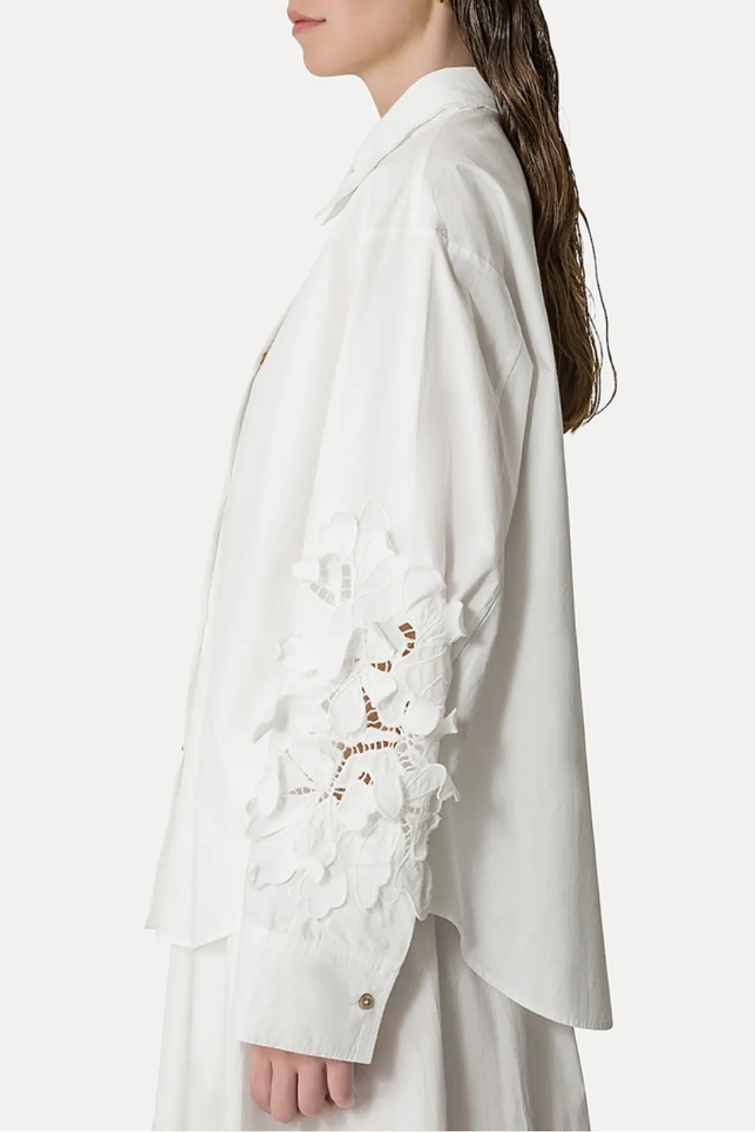 Embroidered Cotton Shirt | Bianco