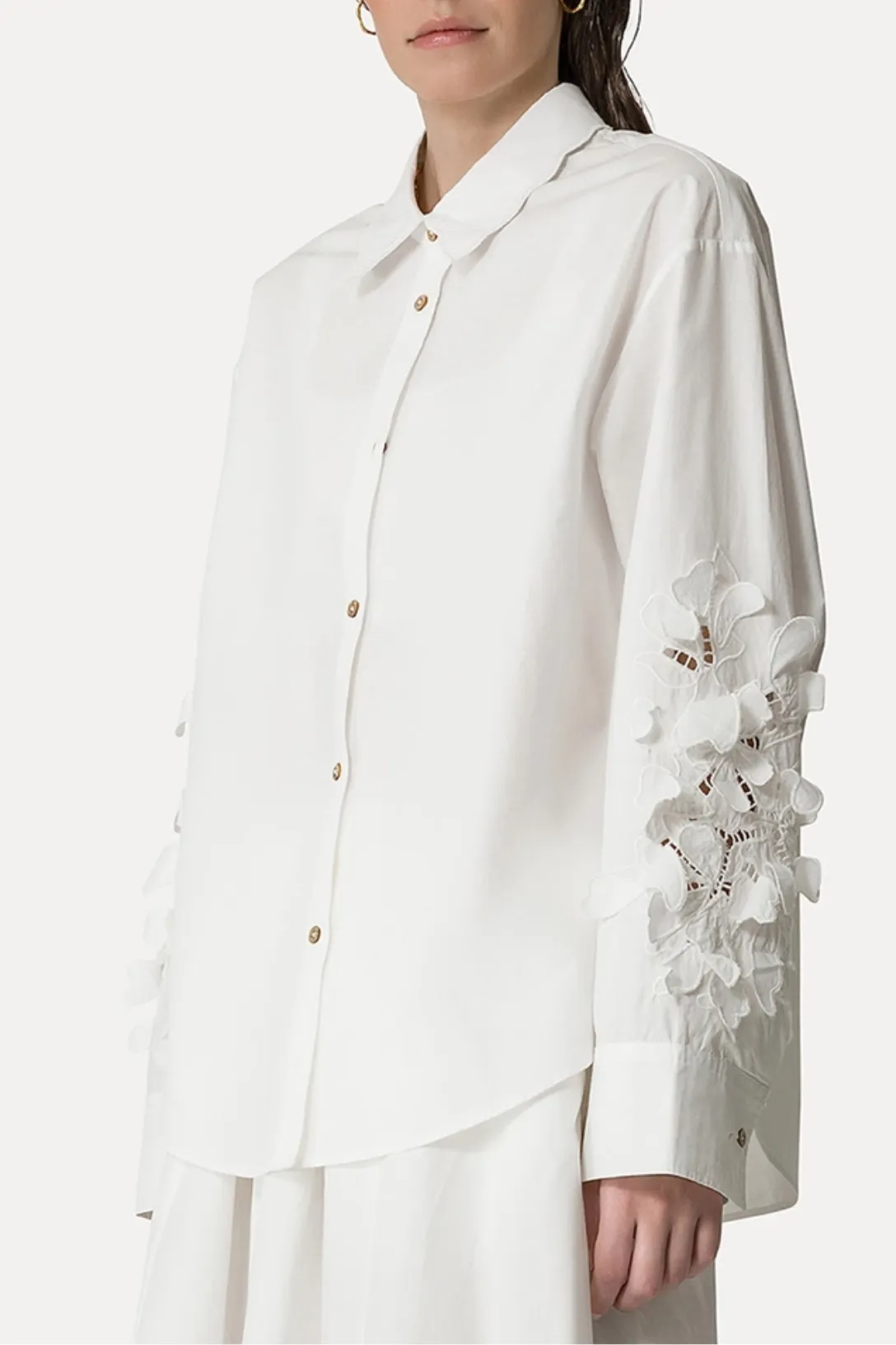 Embroidered Cotton Shirt | Bianco