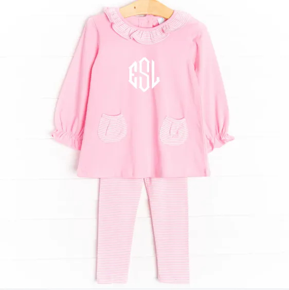 Emory Legging Set, Pink Stripe