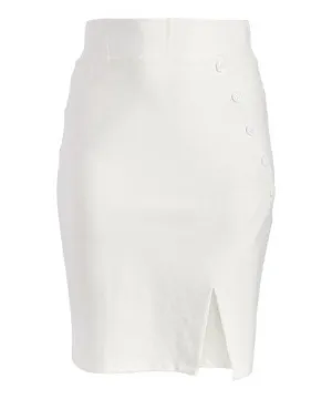 English Italian Half Button V-Skirt