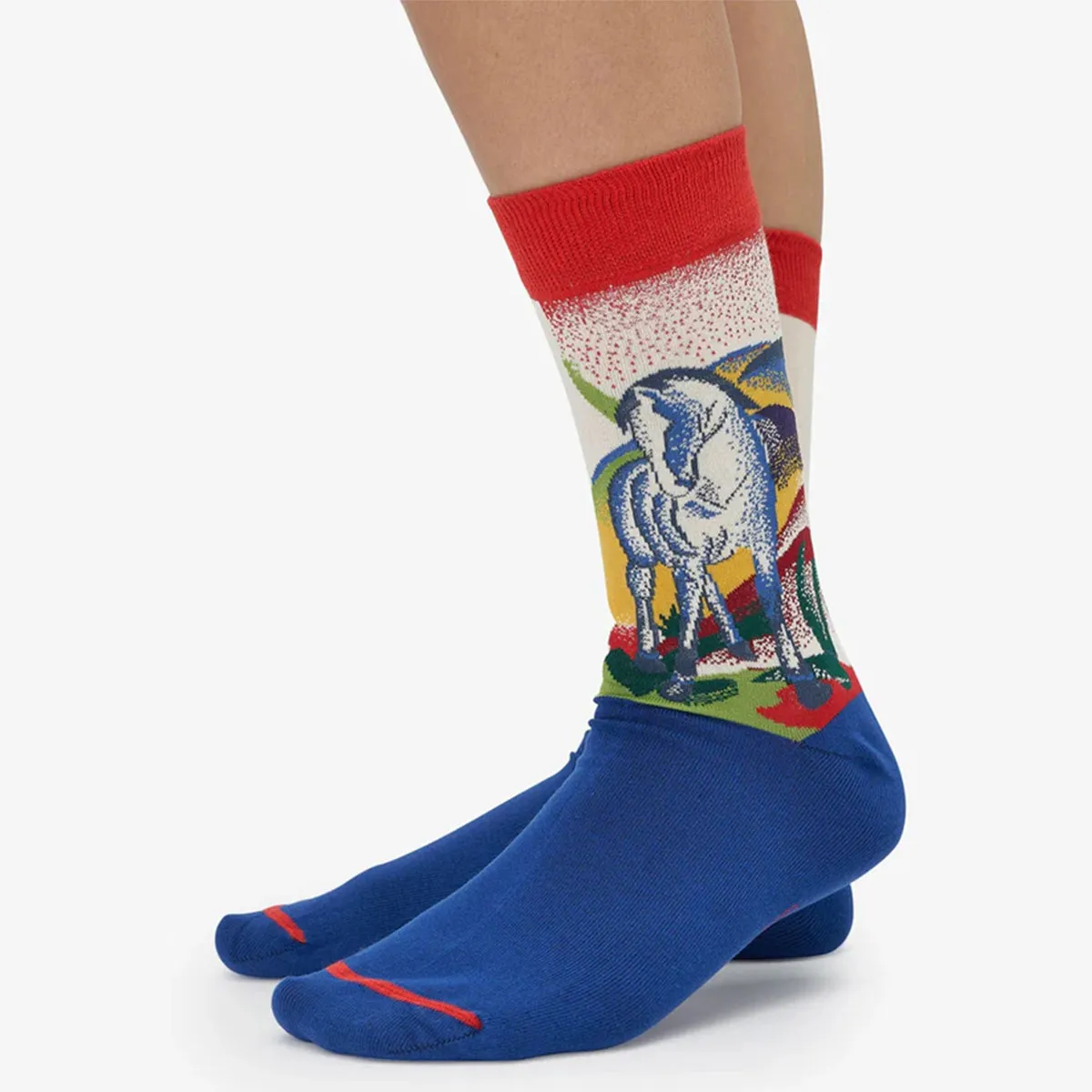 Equestrian Art Socks - Blue Horse by Franz Marc - Women's Crew Socks