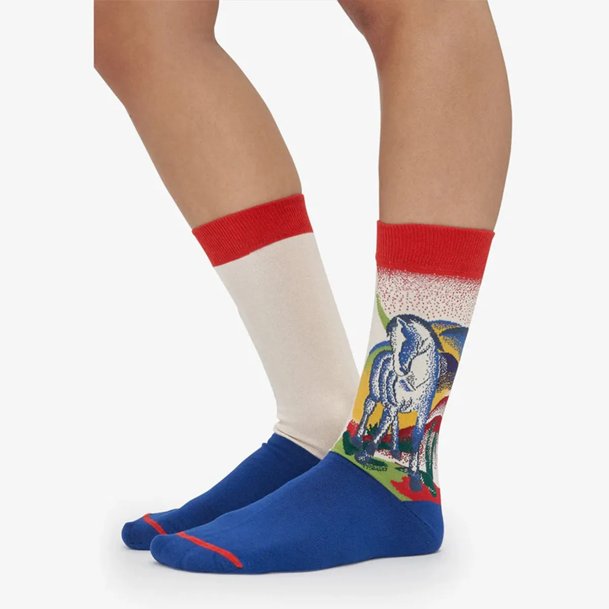 Equestrian Art Socks - Blue Horse by Franz Marc - Women's Crew Socks