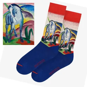 Equestrian Art Socks - Blue Horse by Franz Marc - Women's Crew Socks