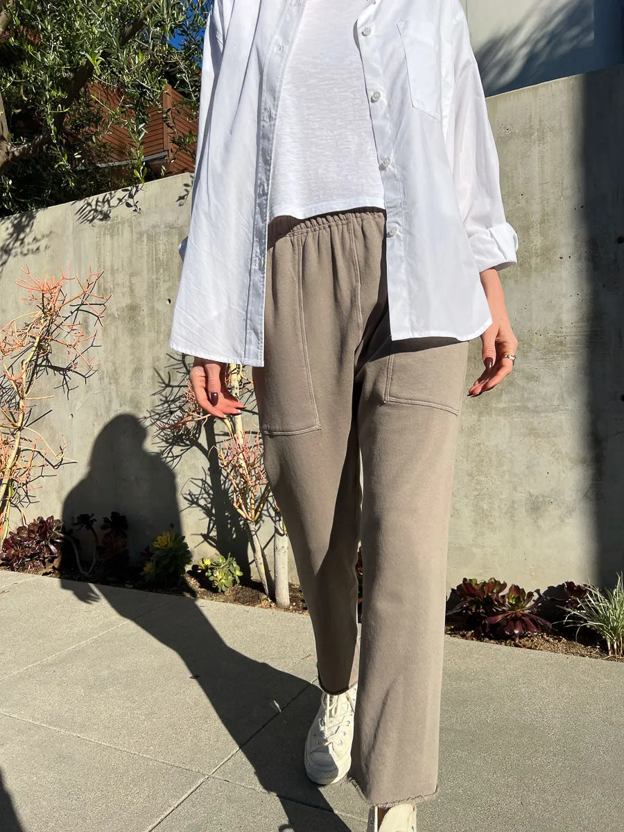 Erika Drop Pant in French Terry - Anthracite