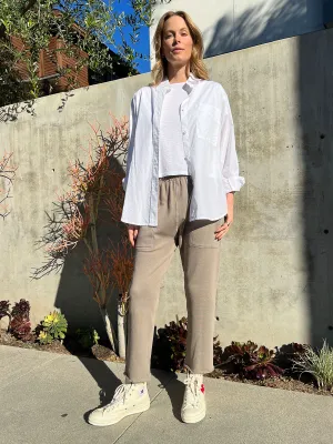 Erika Drop Pant in French Terry - Anthracite