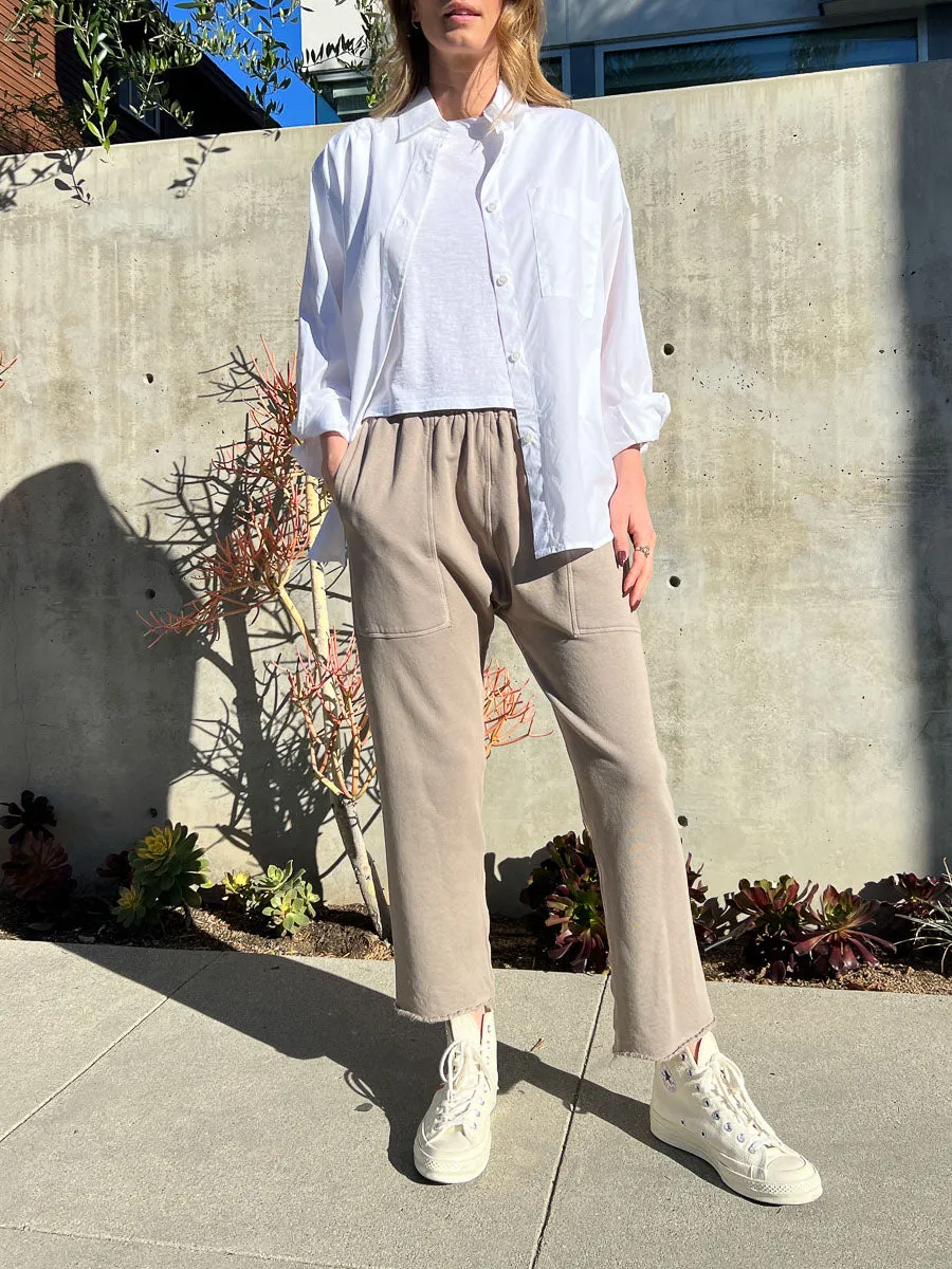Erika Drop Pant in French Terry - Anthracite