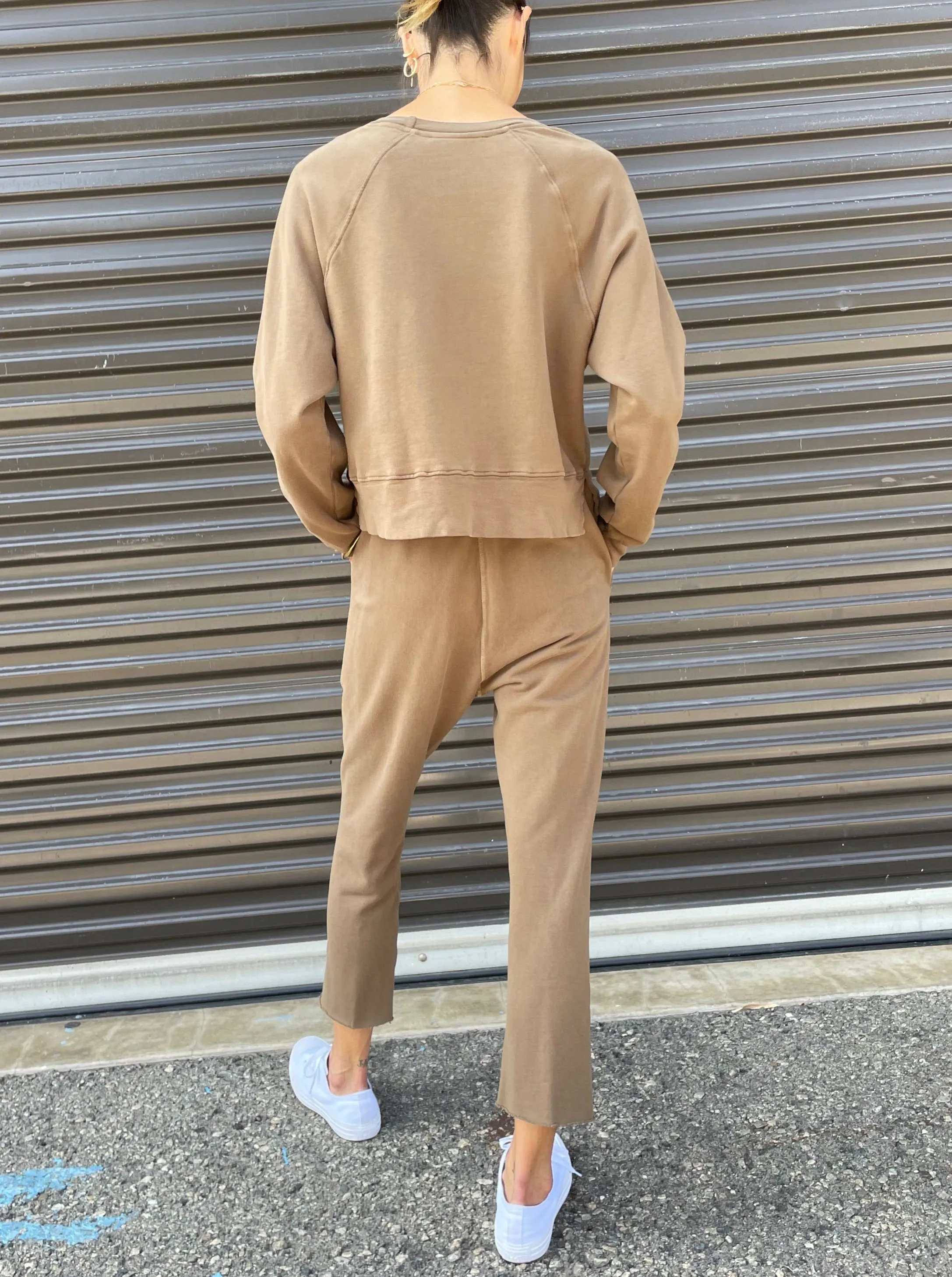 Erika Drop Pant in French Terry - Mocha