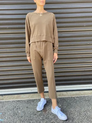 Erika Drop Pant in French Terry - Mocha